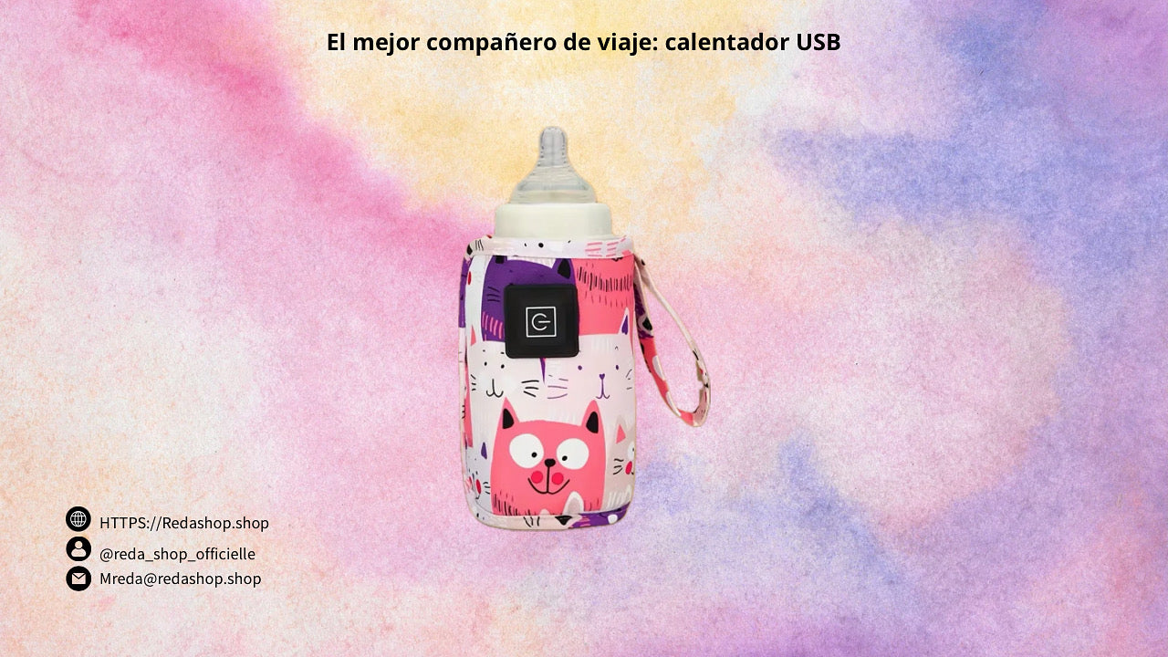 Calentador Portátil USB para Biberones – Ideal para Viajes, Paseos y Coche